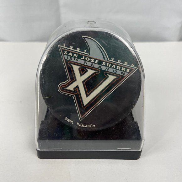 SJ Sharks 15th Season Commemorative Puck w/Display 1991-2006 NHL Hockey San Jose - Picture 5 of 8